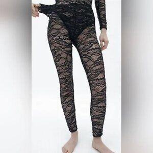 Zara Floral Lace Leggings